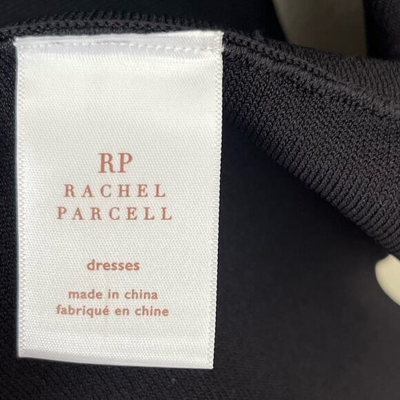 NWT Rachel Parcell knit fit and flare long sleeve black dress medium - Picture 10 of 11